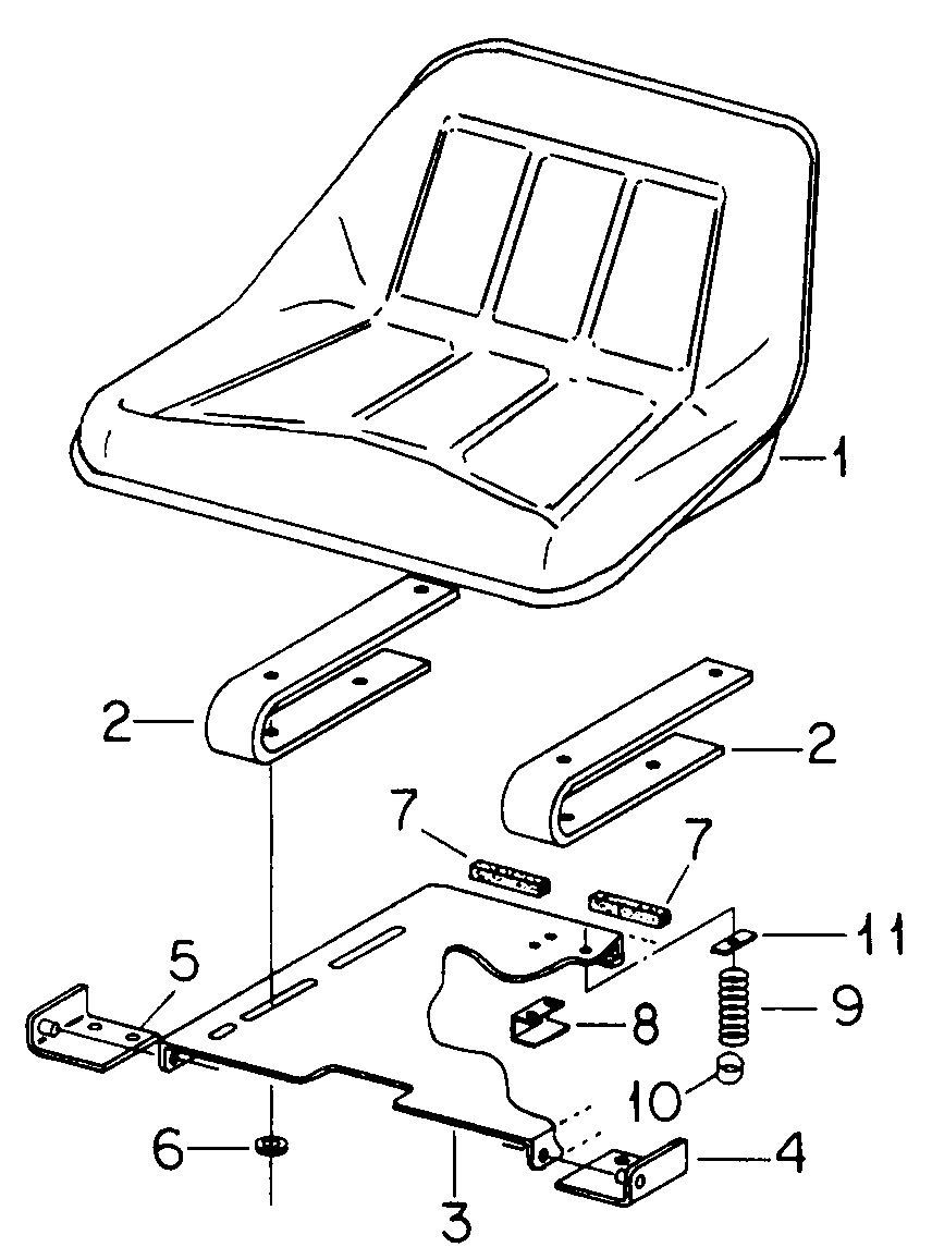 Seat And Support Diagram and Parts List for 1914 145986100-145986399-146986100-146986399 Cub Cadet Lawn Tractor